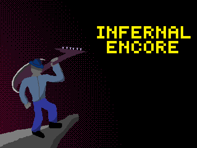 Tajemnicza postać z gitarą z nieznanej gry Infernal Encore